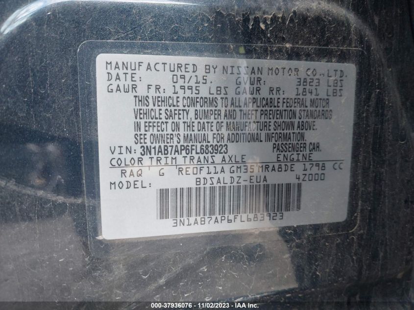 2015 NISSAN SENTRA SV - 3N1AB7AP6FL683923