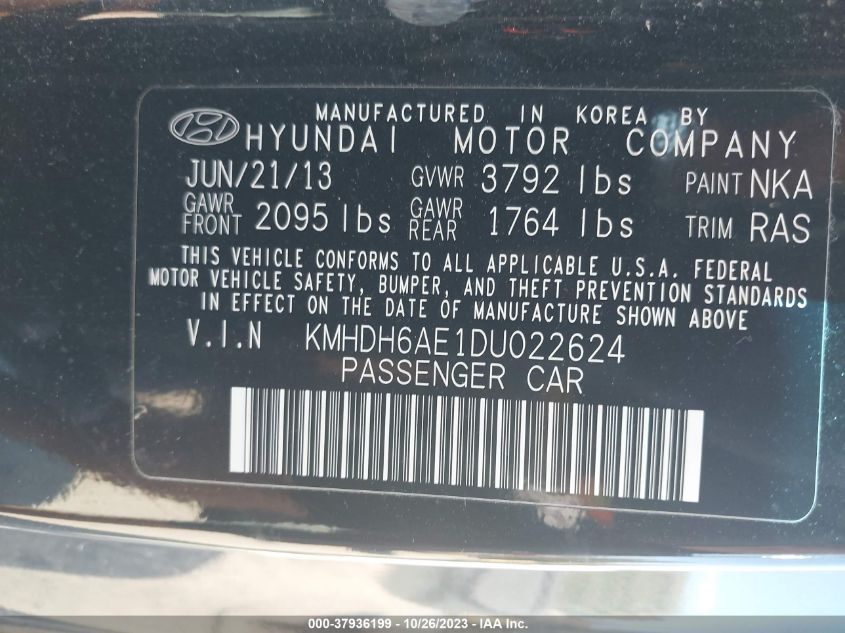 2013 HYUNDAI ELANTRA COUPE GS PZEV KMHDH6AE1DU022624