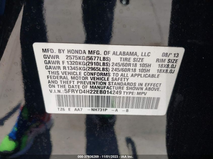 2014 ACURA MDX - 5FRYD4H22EB014249