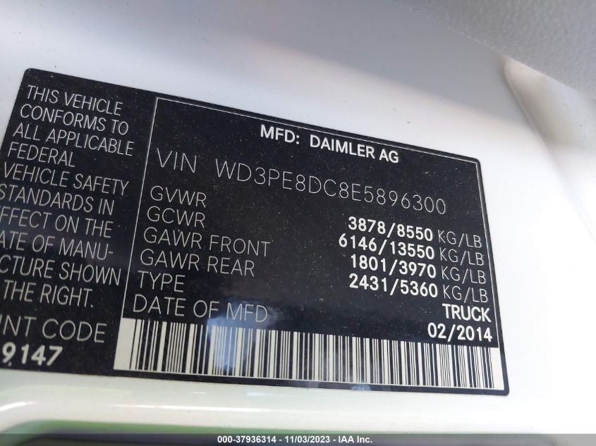 2014 MERCEDES-BENZ SPRINTER CARGO VANS WD3PE8DC8E5896300