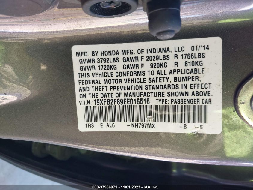 2014 HONDA CIVIC SEDAN EX - 19XFB2F89EE016516