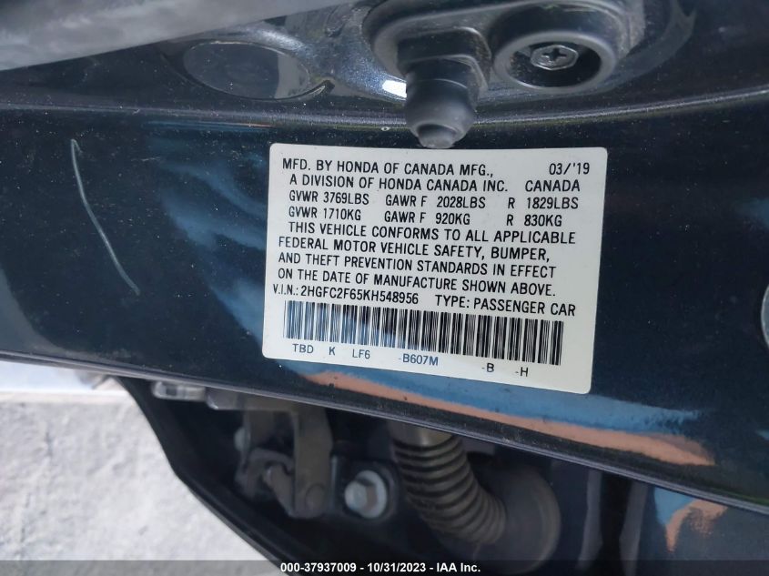 2019 HONDA CIVIC LX - 2HGFC2F65KH548956