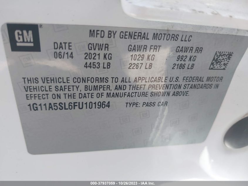 2015 CHEVROLET MALIBU LS - 1G11A5SL6FU101964