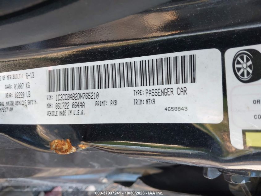 2013 CHRYSLER 200 LX - 1C3CCBAB2DN765210