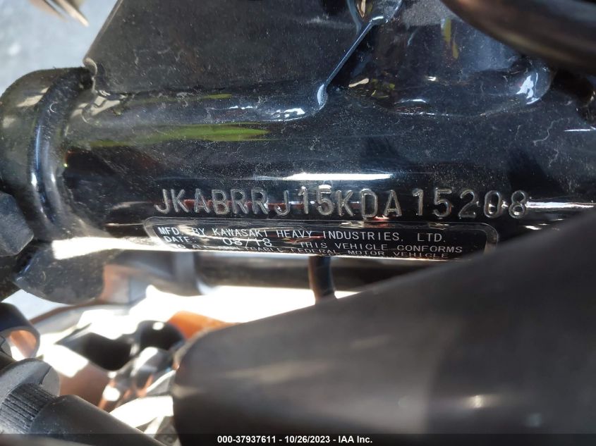 VIN JKABRRJ15KDA15208 2019 KAWASAKI BR125 J
