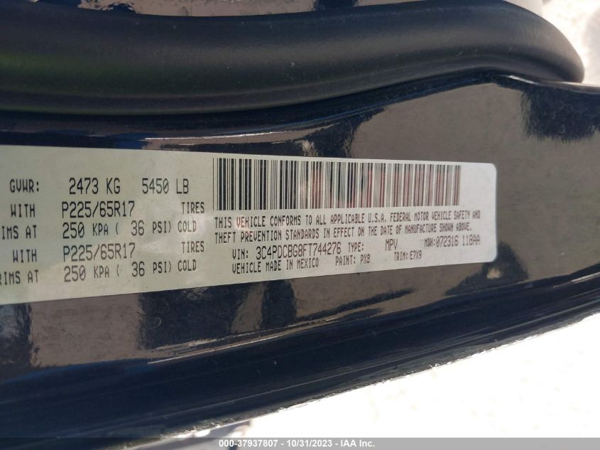 2015 DODGE JOURNEY SXT - 3C4PDCBG8FT744276