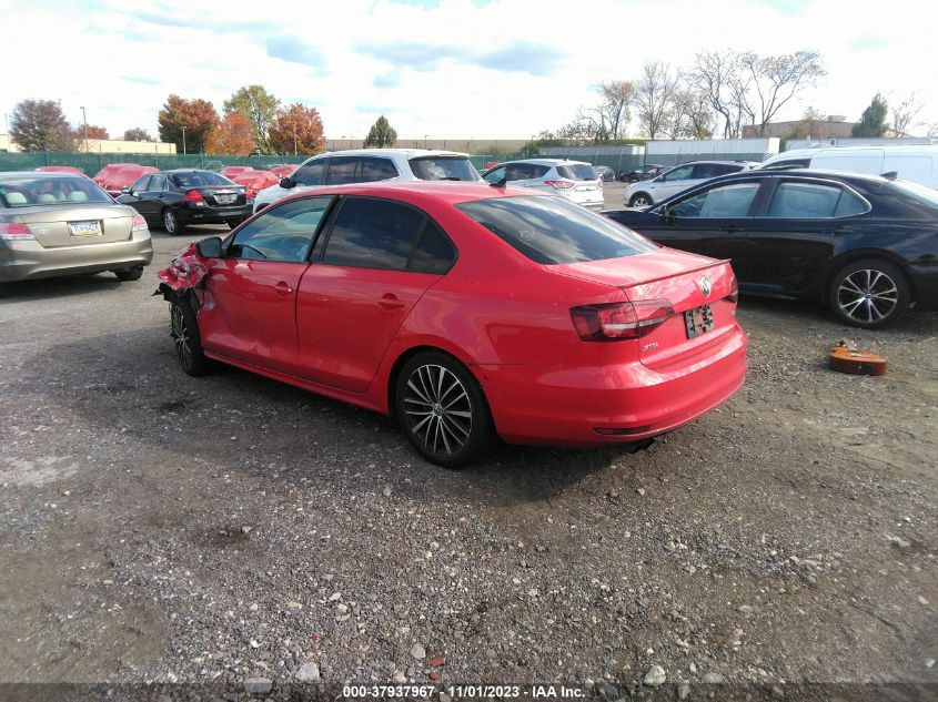 2016 VOLKSWAGEN JETTA SEDAN 1.8T SPORT 3VWD17AJ9GM288927
