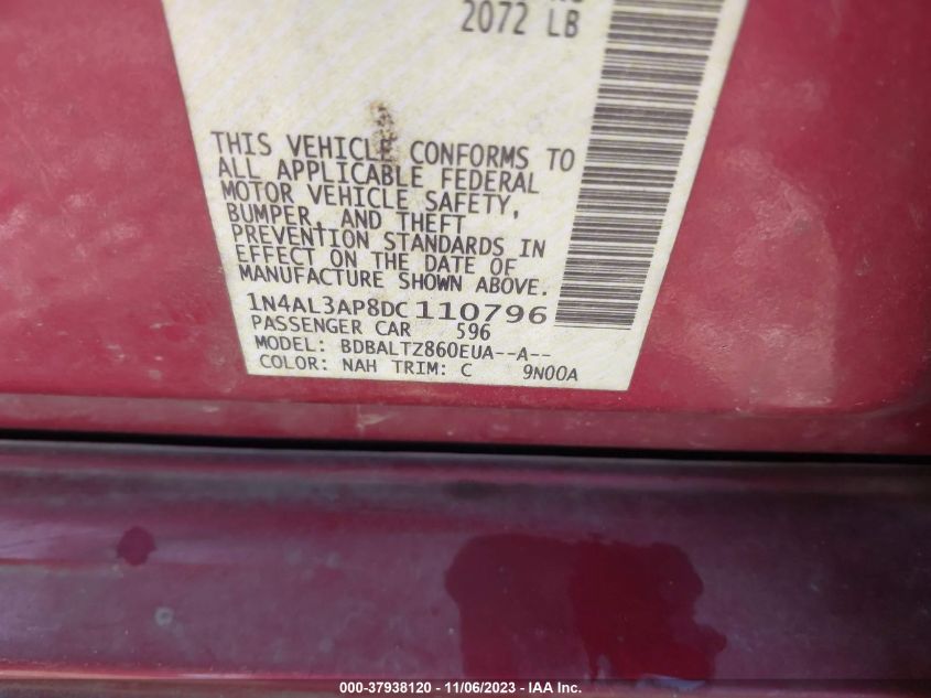 2013 NISSAN ALTIMA 2.5 SV - 1N4AL3AP8DC110796