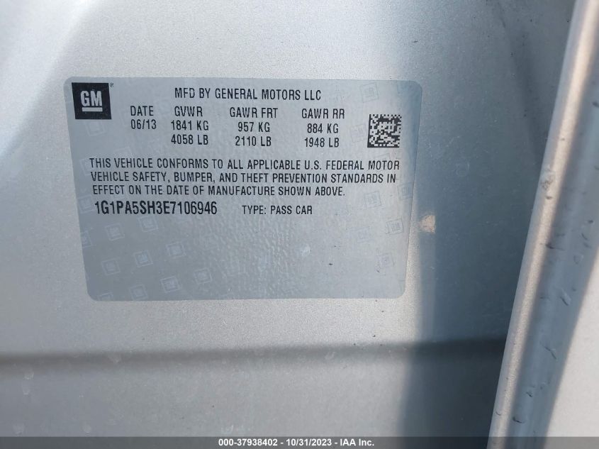 2014 CHEVROLET CRUZE LS - 1G1PA5SH3E7106946