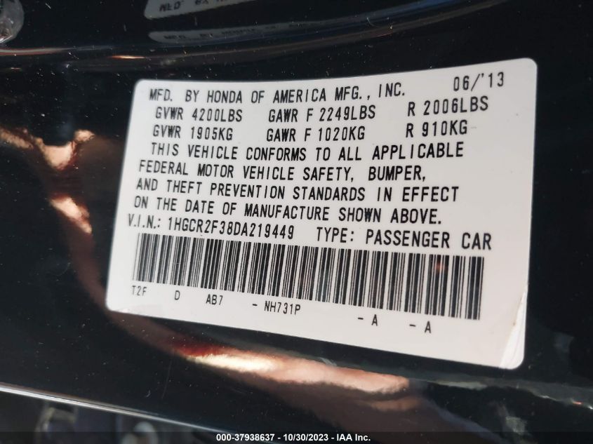 2013 HONDA ACCORD LX - 1HGCR2F38DA219449