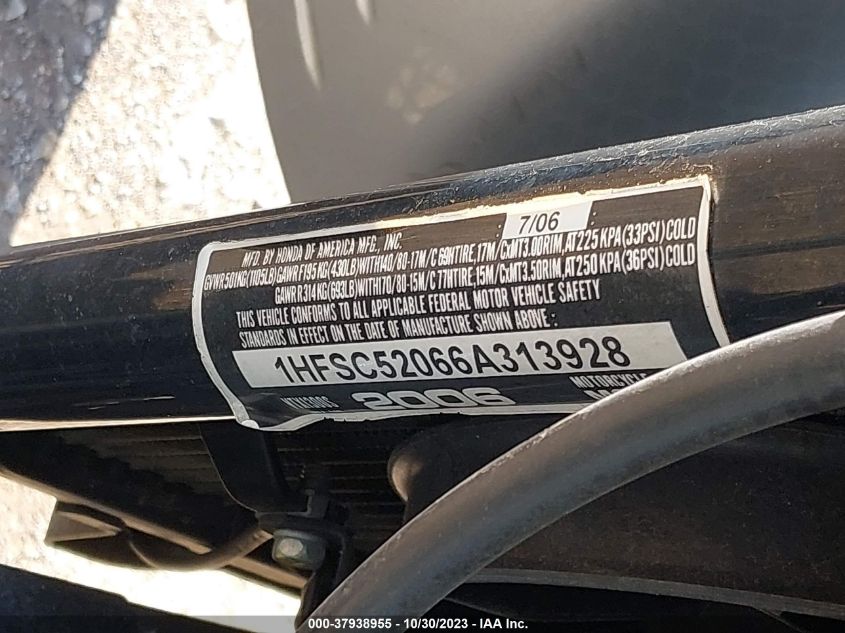 2006 HONDA VT1300 S 1HFSC52066A313928