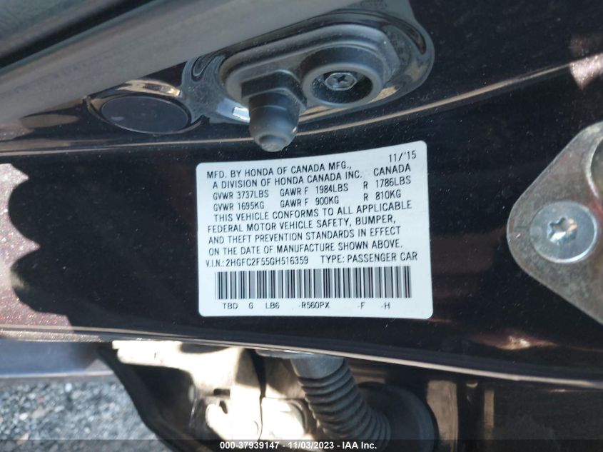 2016 HONDA CIVIC LX - 2HGFC2F55GH516359
