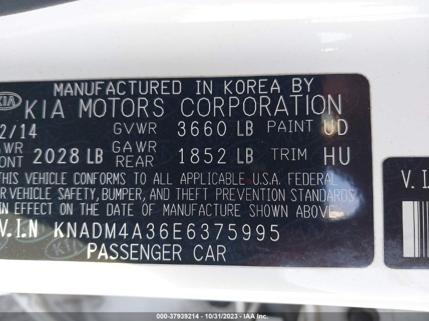 2014 KIA RIO LX - KNADM4A36E6375995