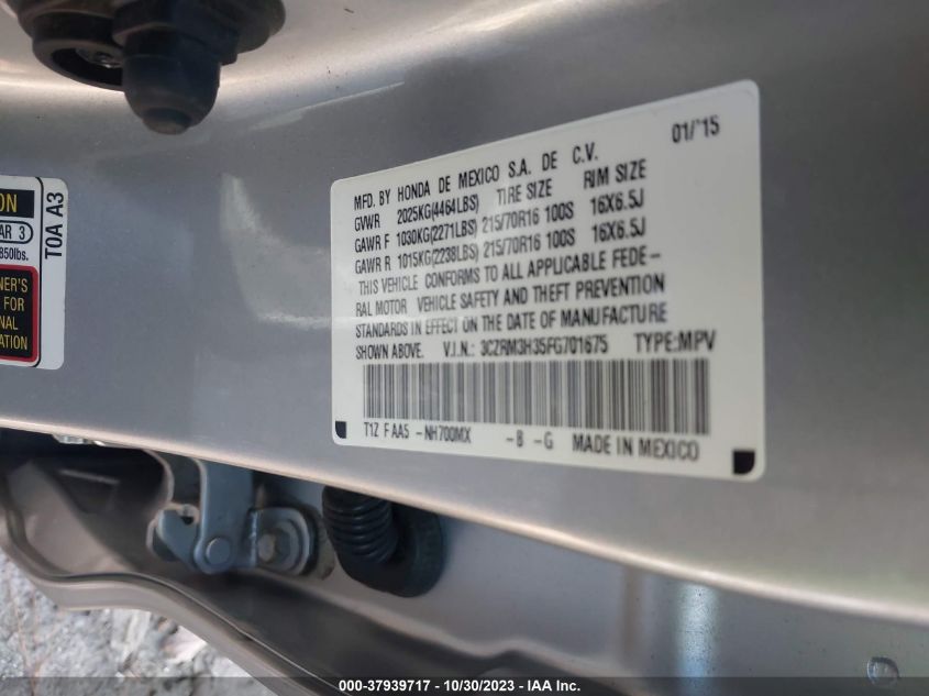 2015 HONDA CR-V LX - 3CZRM3H35FG701675