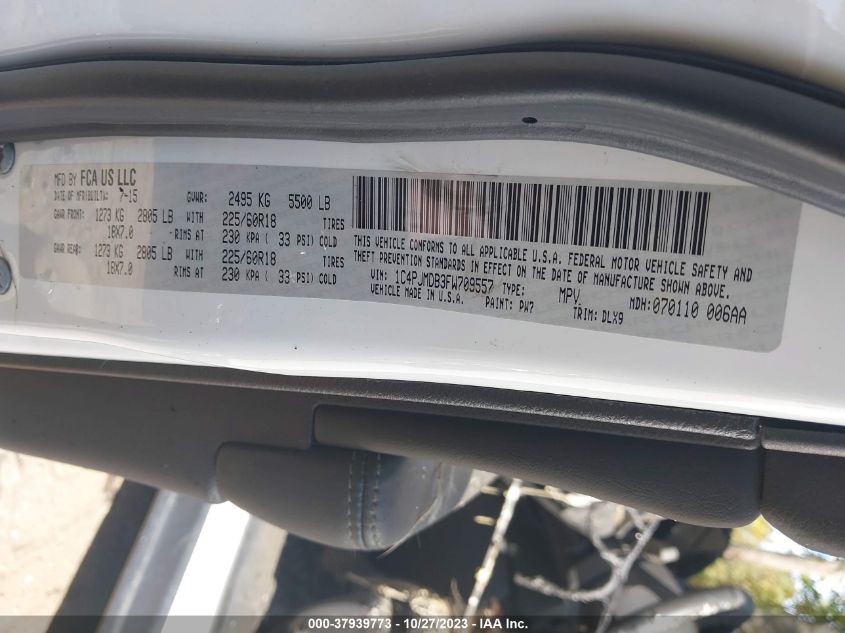 2015 JEEP CHEROKEE LIMITED - 1C4PJMDB3FW709557
