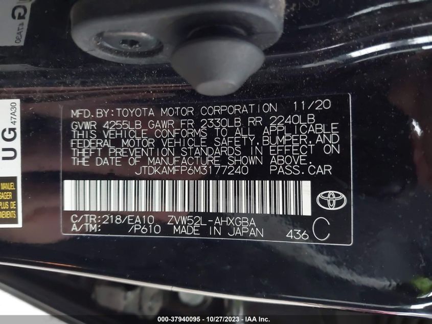 JTDKAMFP6M3177240 Toyota Prius Prime XLE 9