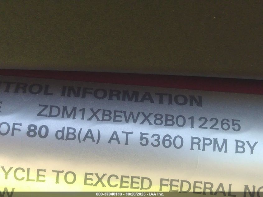 2008 DUCATI 1098 S ZDM1XBEWX8B0122GS