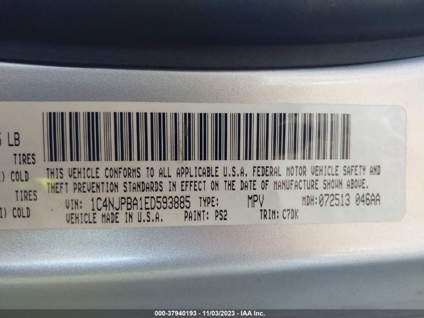 2014 JEEP PATRIOT SPORT - 1C4NJPBA1ED593885