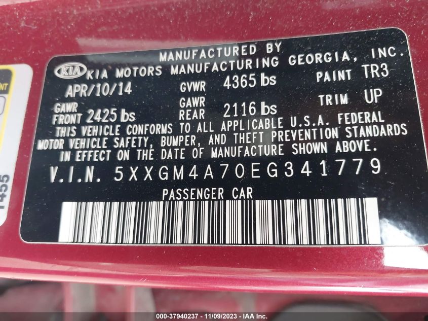 2014 KIA OPTIMA LX - 5XXGM4A70EG341779