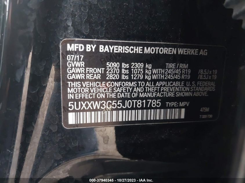 2018 BMW X4 XDRIVE28I - 5UXXW3C55J0T81785