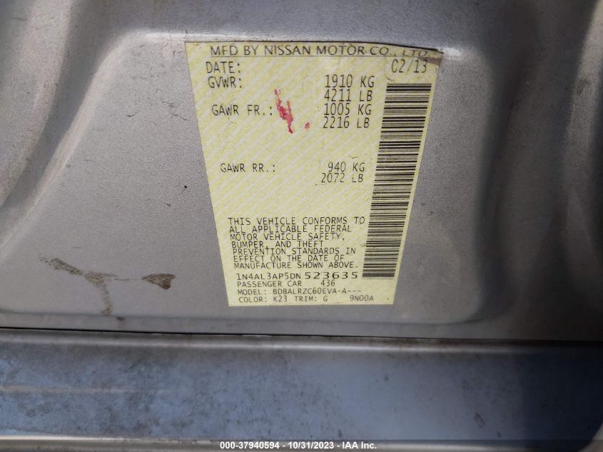 2013 NISSAN ALTIMA 2.5 S - 1N4AL3AP5DN523635