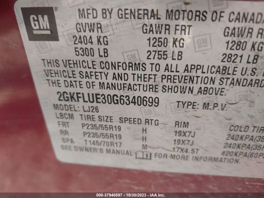 2016 GMC TERRAIN SLT - 2GKFLUE30G6340699