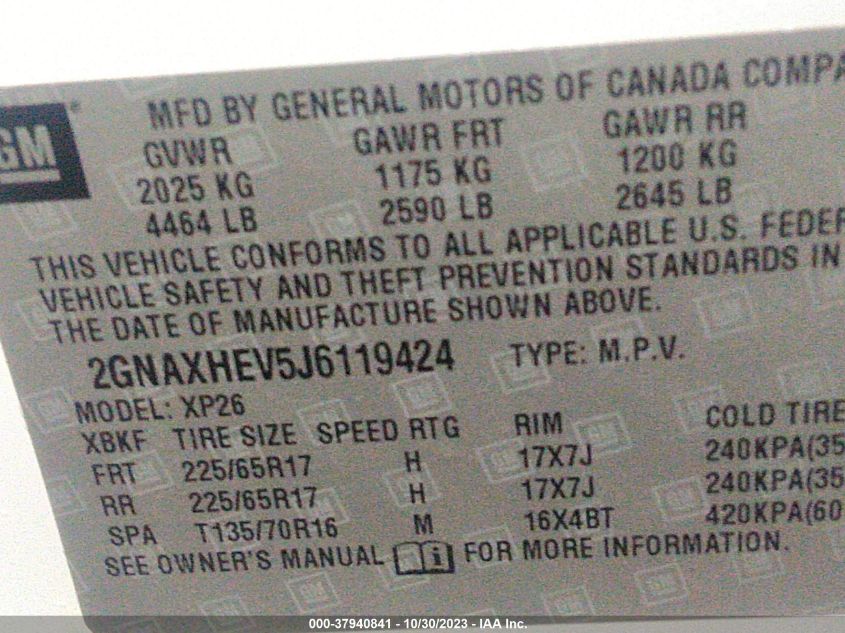 2018 CHEVROLET EQUINOX LS - 2GNAXHEV5J6119424