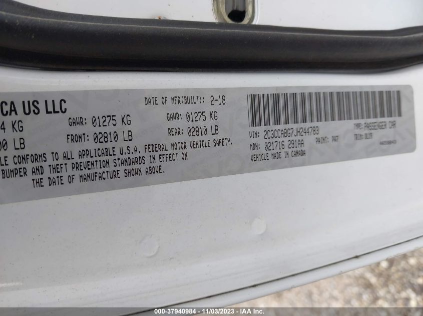 2018 CHRYSLER 300 - 2C3CCABG7JH244783