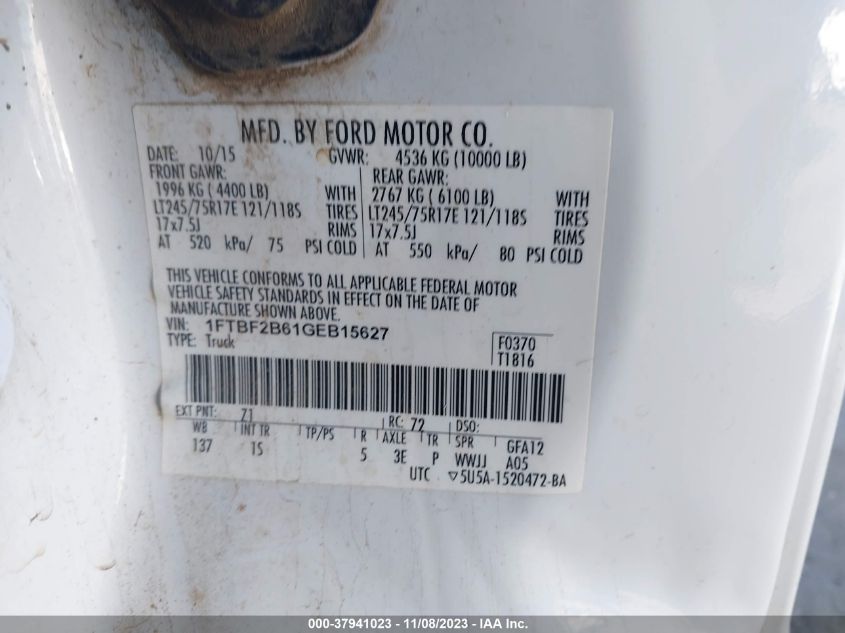 2016 FORD F-250 XL - 1FTBF2B61GEB15627
