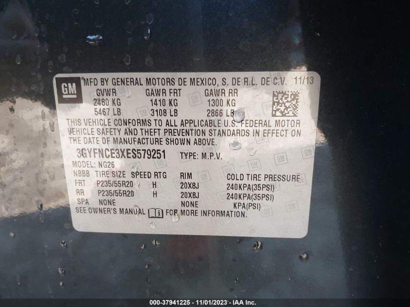 2014 CADILLAC SRX PERFORMANCE COLLECTION - 3GYFNCE3XES579251