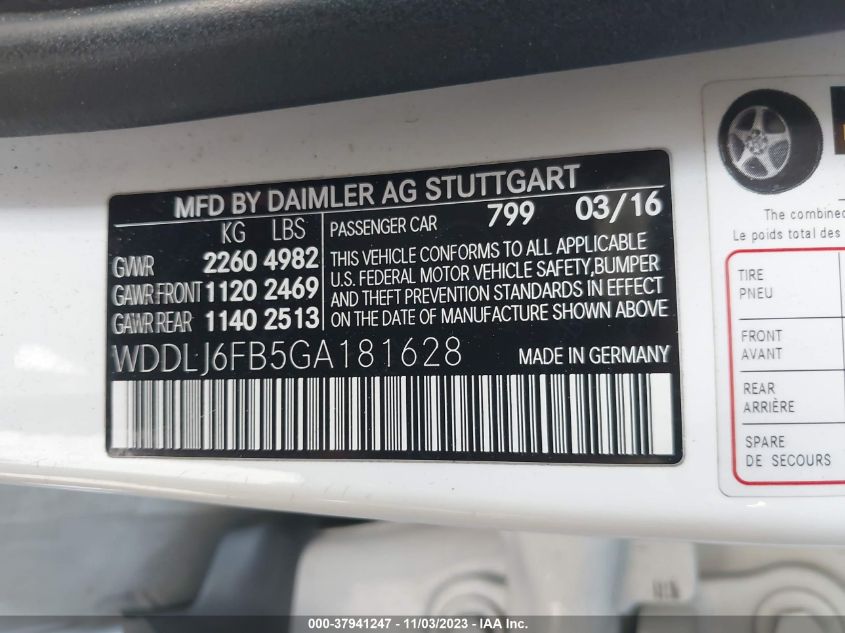 2016 MERCEDES-BENZ CLS CLS 400 WDDLJ6FB5GA181628