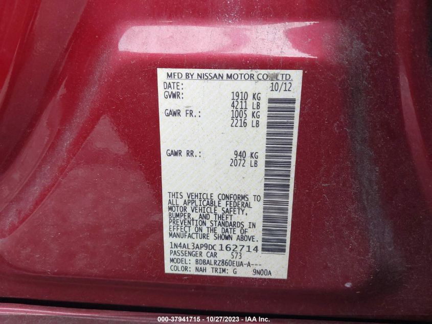2013 NISSAN ALTIMA 2.5 S - 1N4AL3AP9DC162714
