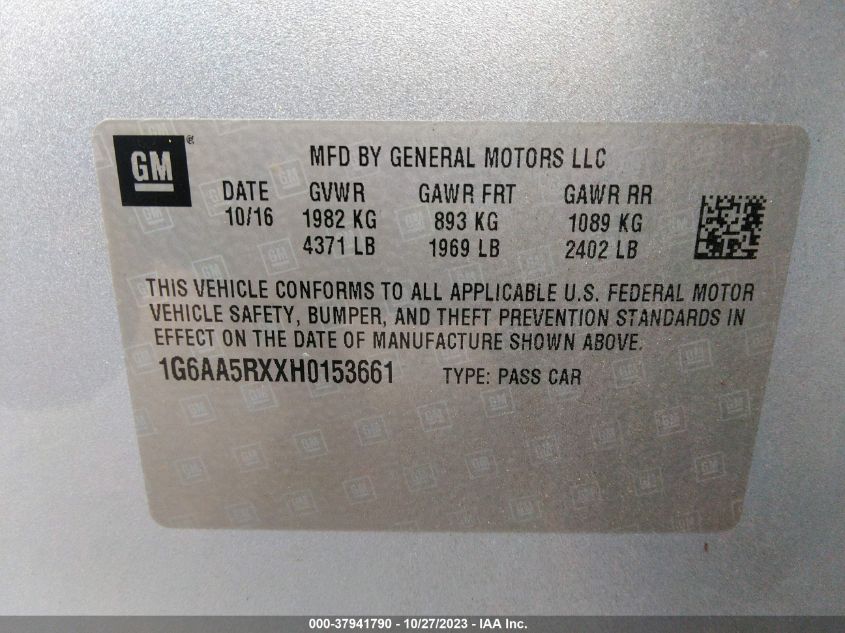 2017 CADILLAC ATS STANDARD - 1G6AA5RXXH0153661