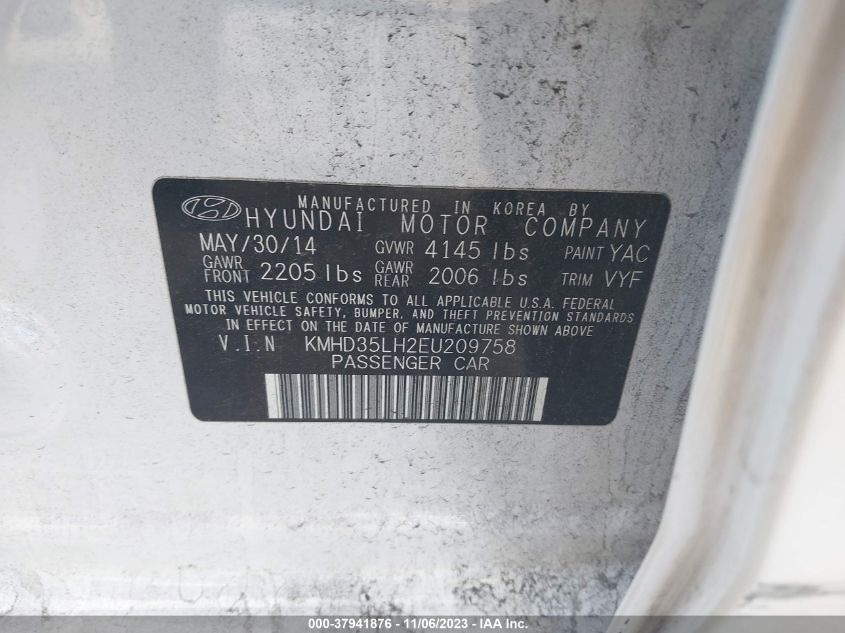 2014 HYUNDAI ELANTRA GT - KMHD35LH2EU209758
