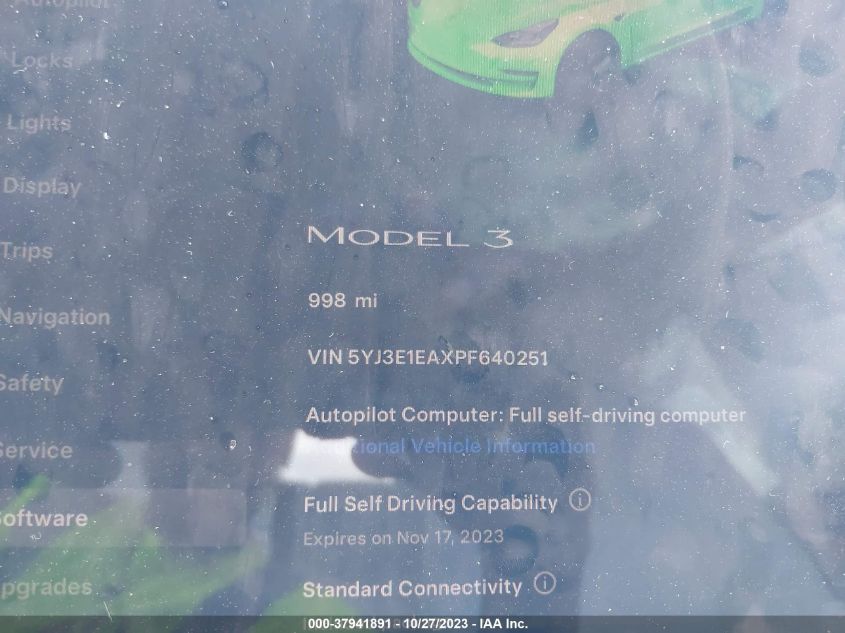 2023 TESLA MODEL 3 - 5YJ3E1EAXPF640251