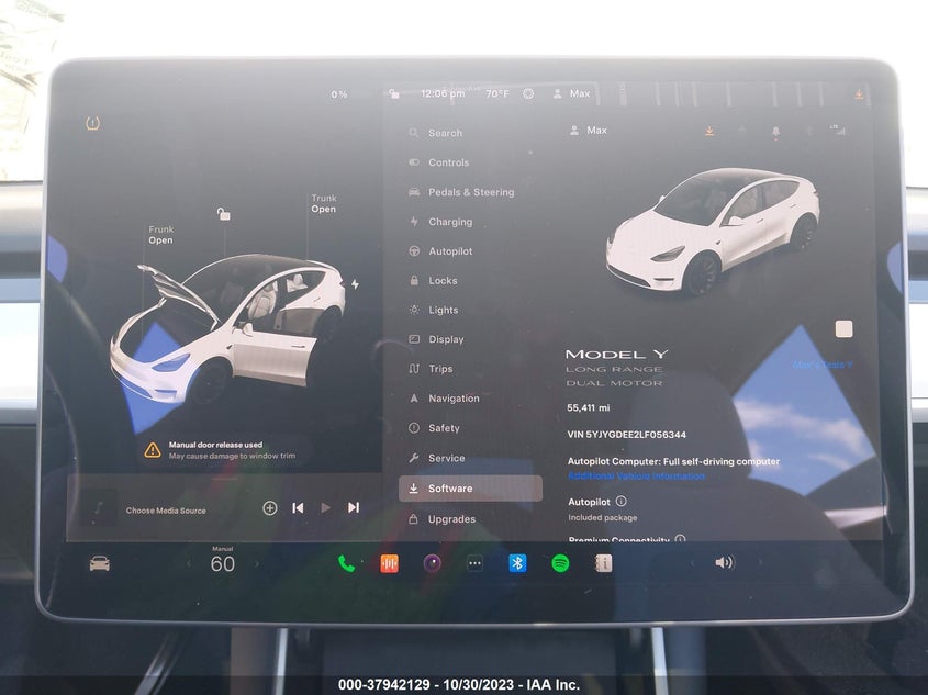 VIN 5YJYGDEE2LF056344 2020 TESLA MODEL Y