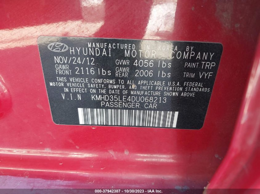 2013 HYUNDAI ELANTRA GT - KMHD35LE4DU068213