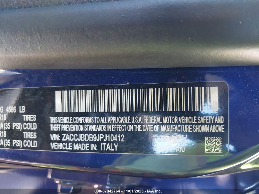 2018 JEEP RENEGADE LIMITED - ZACCJBDB9JPJ10412