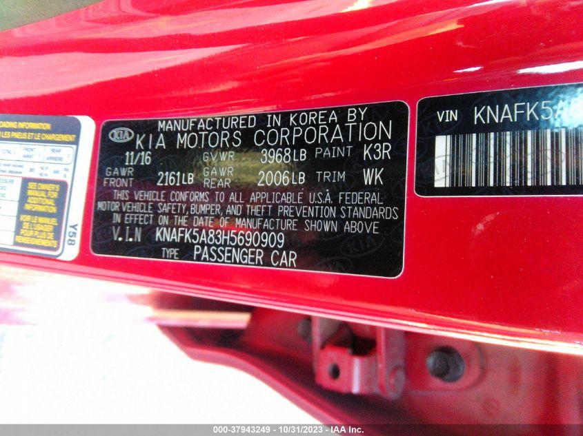 2017 KIA FORTE LX - KNAFK5A83H5690909