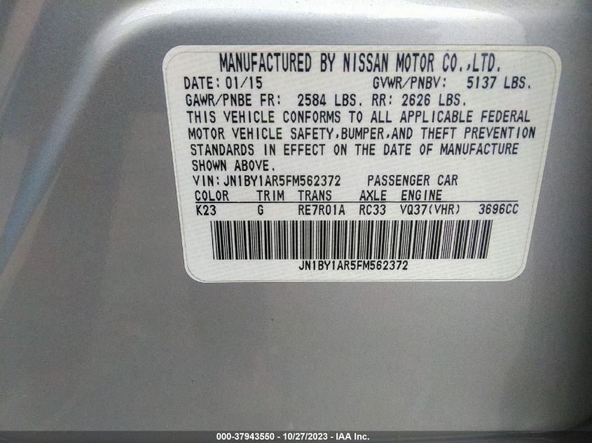 2015 INFINITI Q70 3.7X - JN1BY1AR5FM562372