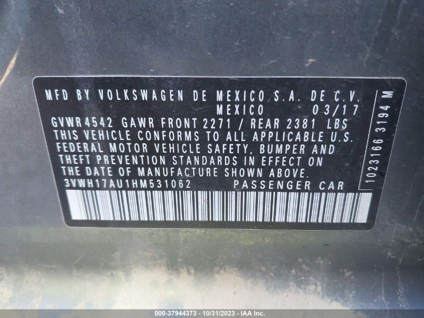 2017 VOLKSWAGEN GOLF ALLTRACK S/SE/SEL 3VWH17AU1HM531062
