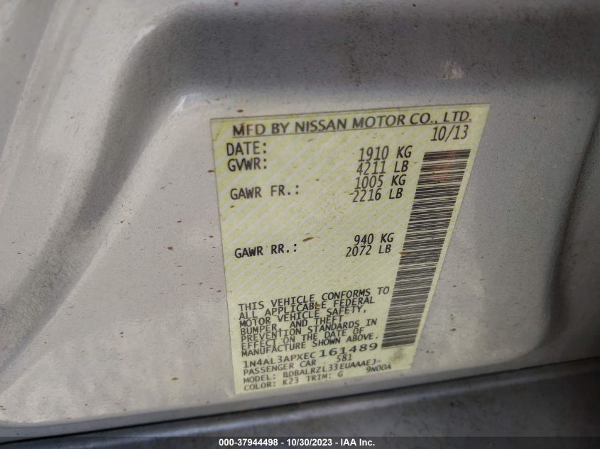 2014 NISSAN ALTIMA 2.5 S - 1N4AL3APXEC161489