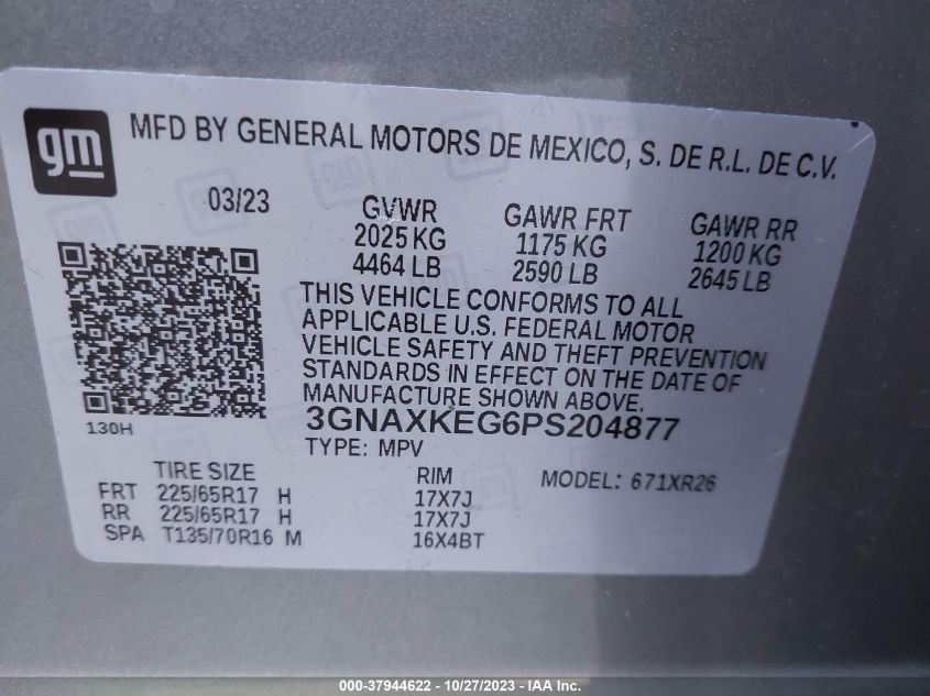 2023 CHEVROLET EQUINOX FWD LT - 3GNAXKEG6PS204877