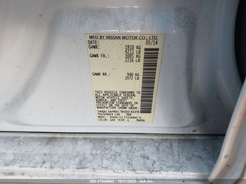 2014 NISSAN ALTIMA 2.5 SV - 1N4AL3AP8EC900309