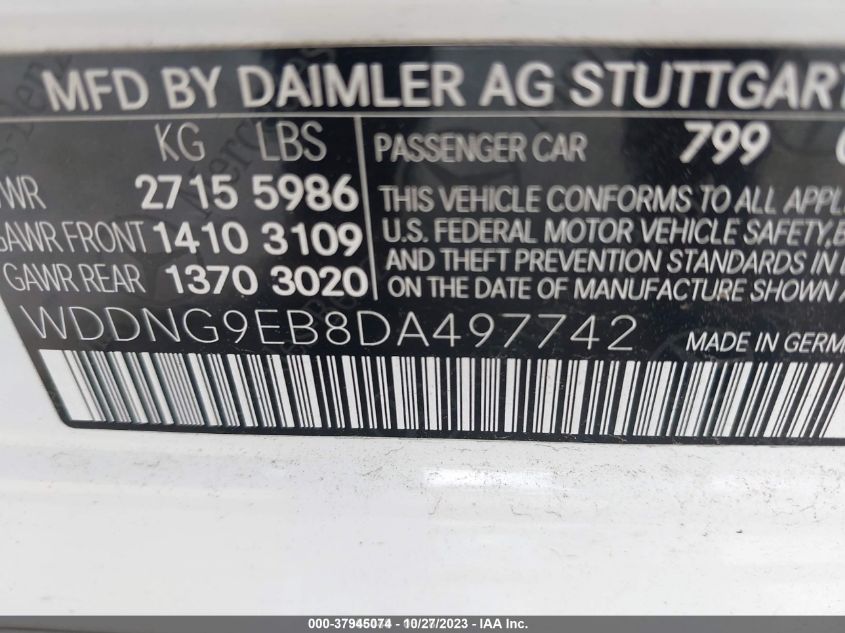 2013 MERCEDES-BENZ S 550 4MATIC - WDDNG9EB8DA497742