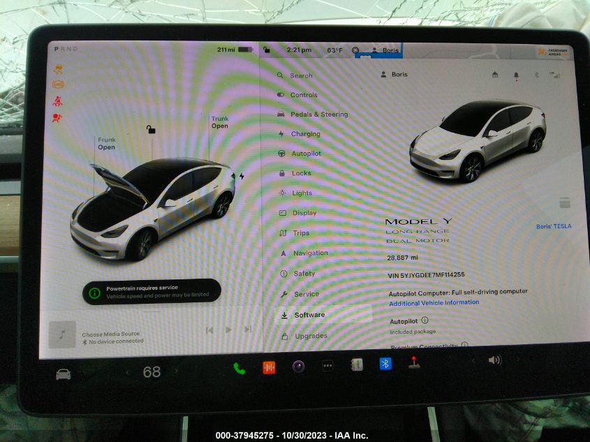 2021 TESLA MODEL Y LONG RANGE - 5YJYGDEE7MF114255