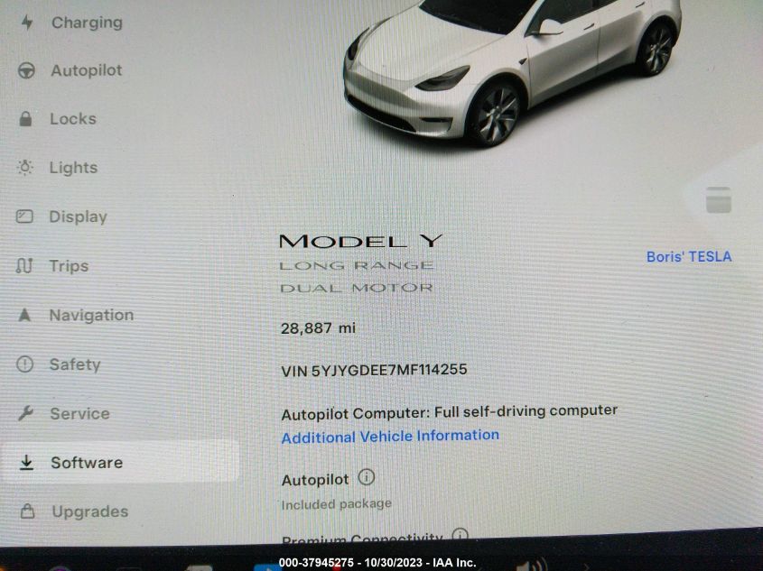 2021 TESLA MODEL Y LONG RANGE - 5YJYGDEE7MF114255