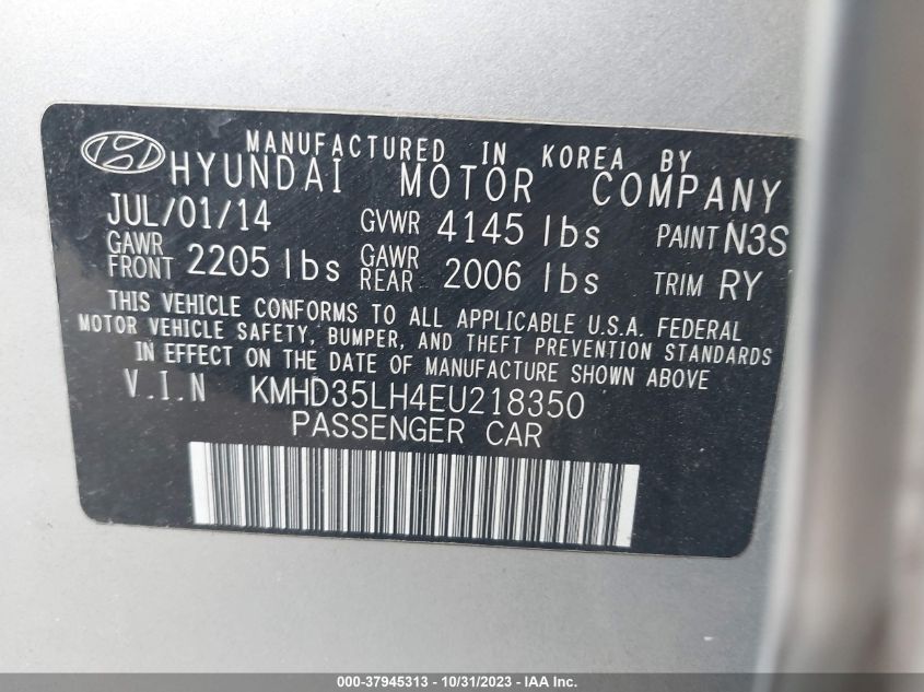 2014 HYUNDAI ELANTRA GT - KMHD35LH4EU218350
