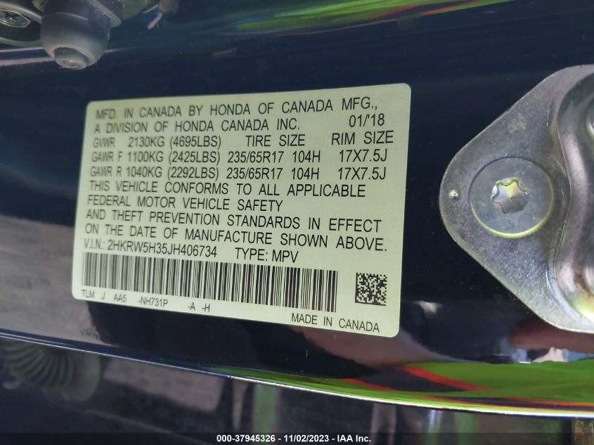 2018 HONDA CR-V LX - 2HKRW5H35JH406734