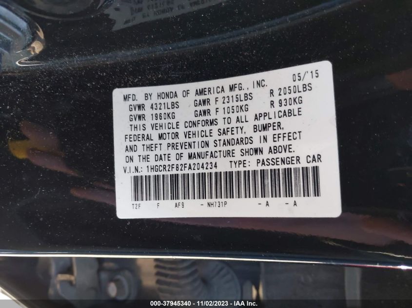 2015 HONDA ACCORD EX - 1HGCR2F74FA181482